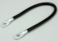 Battery Cable, 4 Gauge, 18", w/ Rings, Black